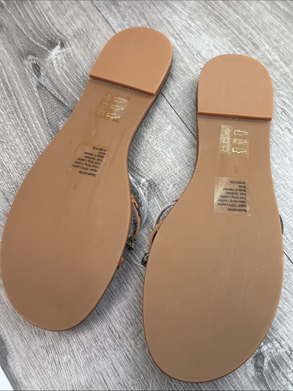 Madewell Tan Footbed Multicolor Snake-Print Strappy Slides - Picture 5 of 6